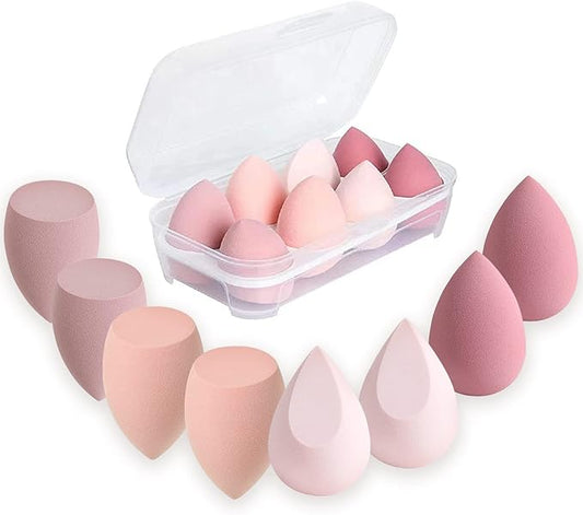 EUDUQ 8 pieces of cosmetic sponge, beauty mixer, decontamination sponge, latex free washable cosmetic sponge, suitable for liquid alkali, sunscreen and face cream