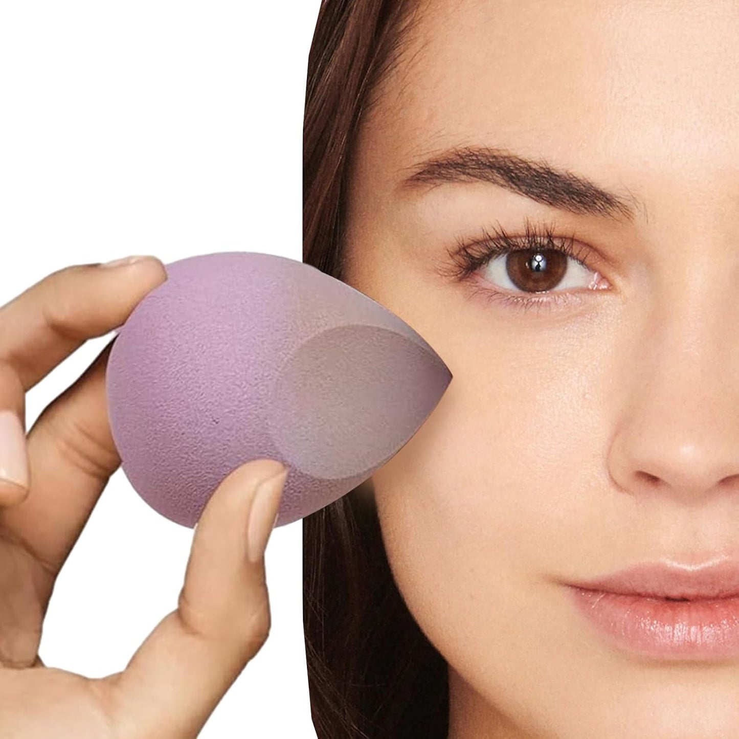 EUDUQ 8 pieces of cosmetic sponge, beauty mixer, decontamination sponge, latex free washable cosmetic sponge, suitable for liquid alkali, sunscreen and face cream (lavender)